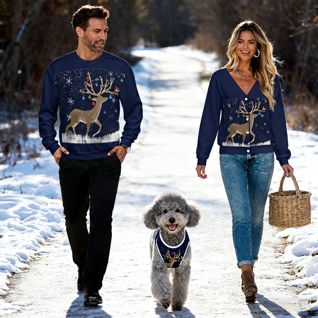 Holiday Lights Reindeer Sweater