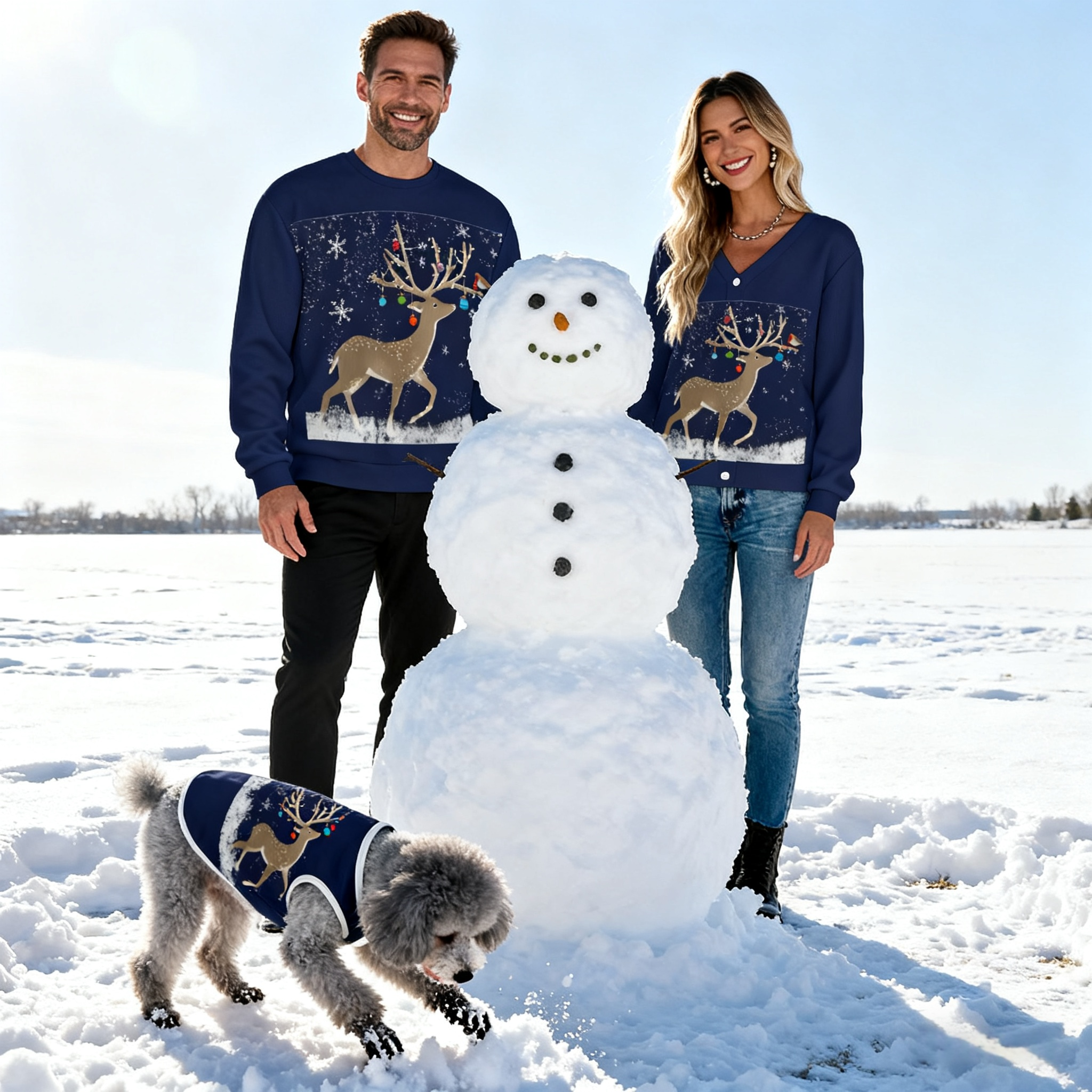 Holiday Lights Reindeer Sweater