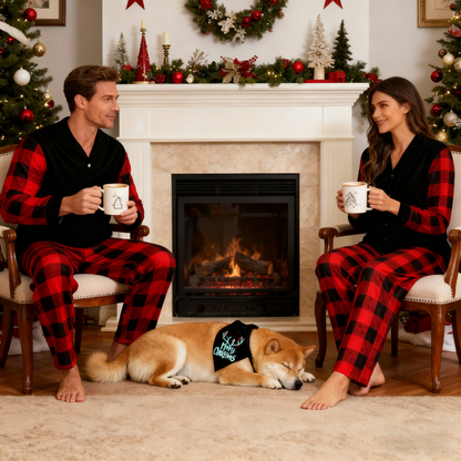 Holiday Reindeer Antlers Merry Christmas Matching Pajamas