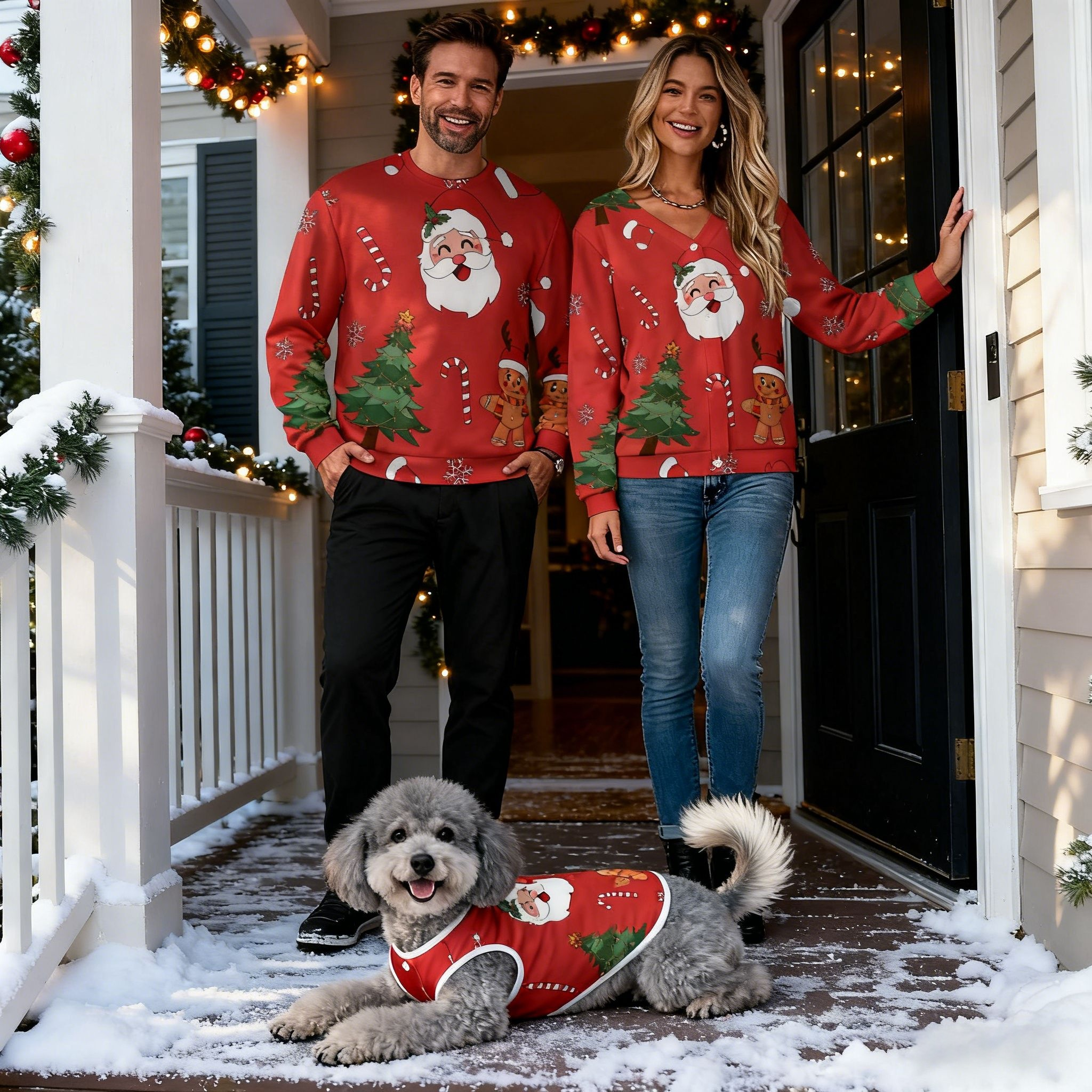 Holiday Santa Gingerbread Sweater
