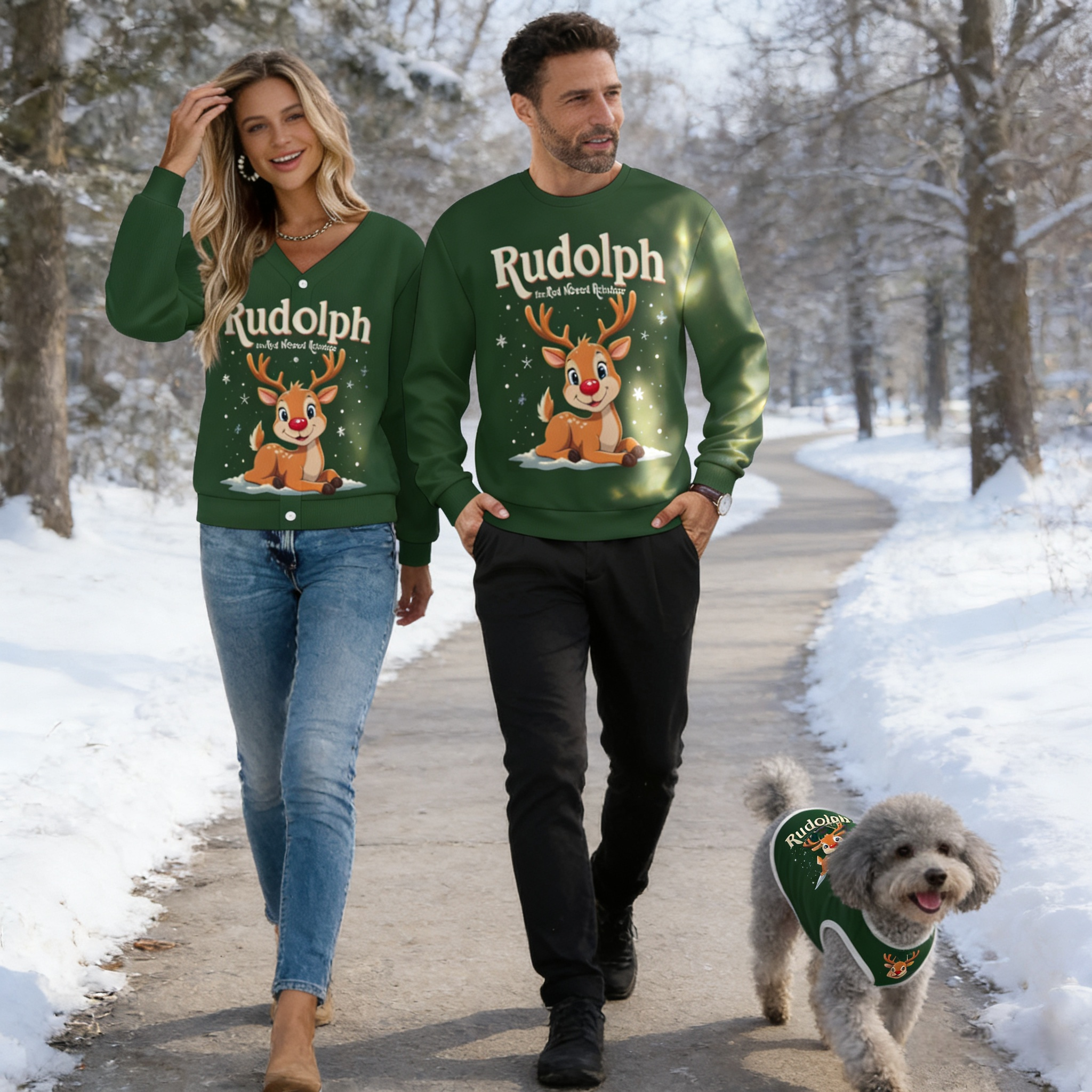 Rudolph Winter Sparkle Matching Sweater