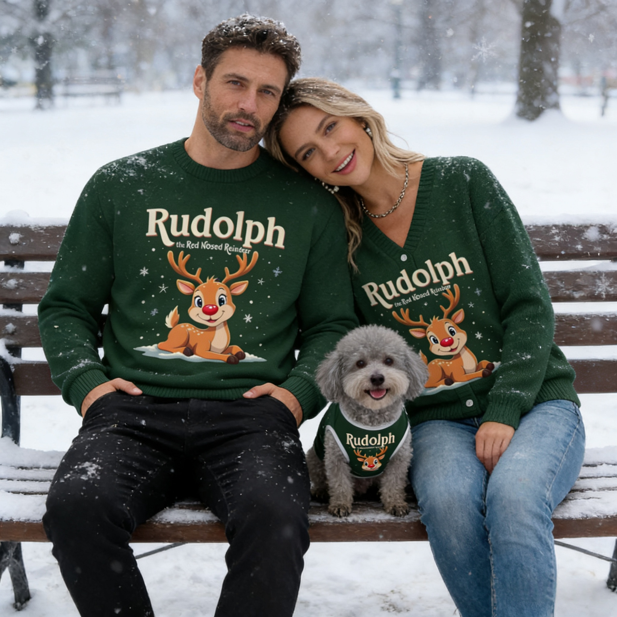 Rudolph Winter Sparkle Matching Sweater
