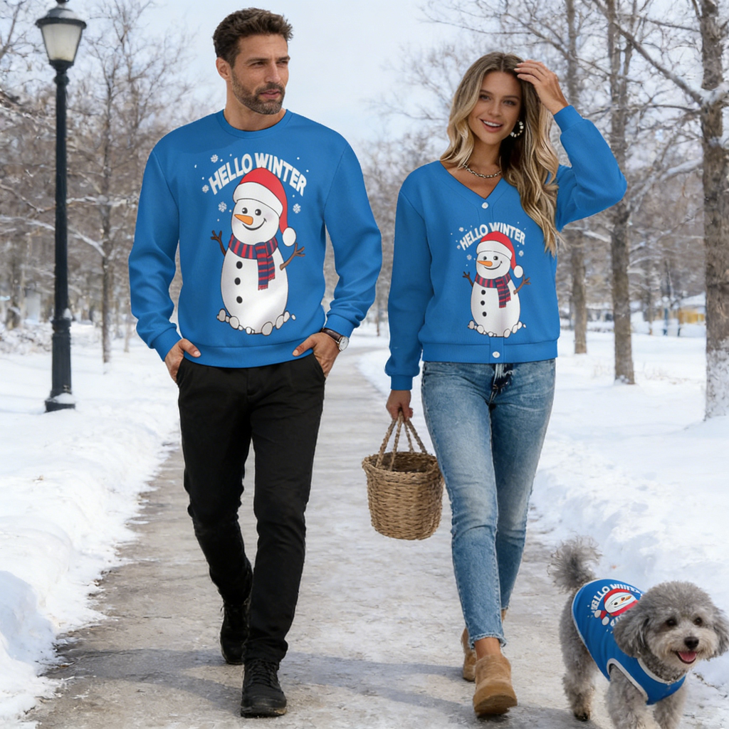 Winter Snowman Smiles Matching Sweater