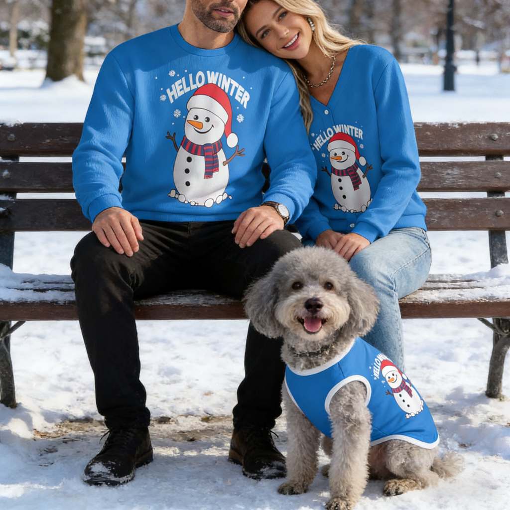 Winter Snowman Smiles Matching Sweater