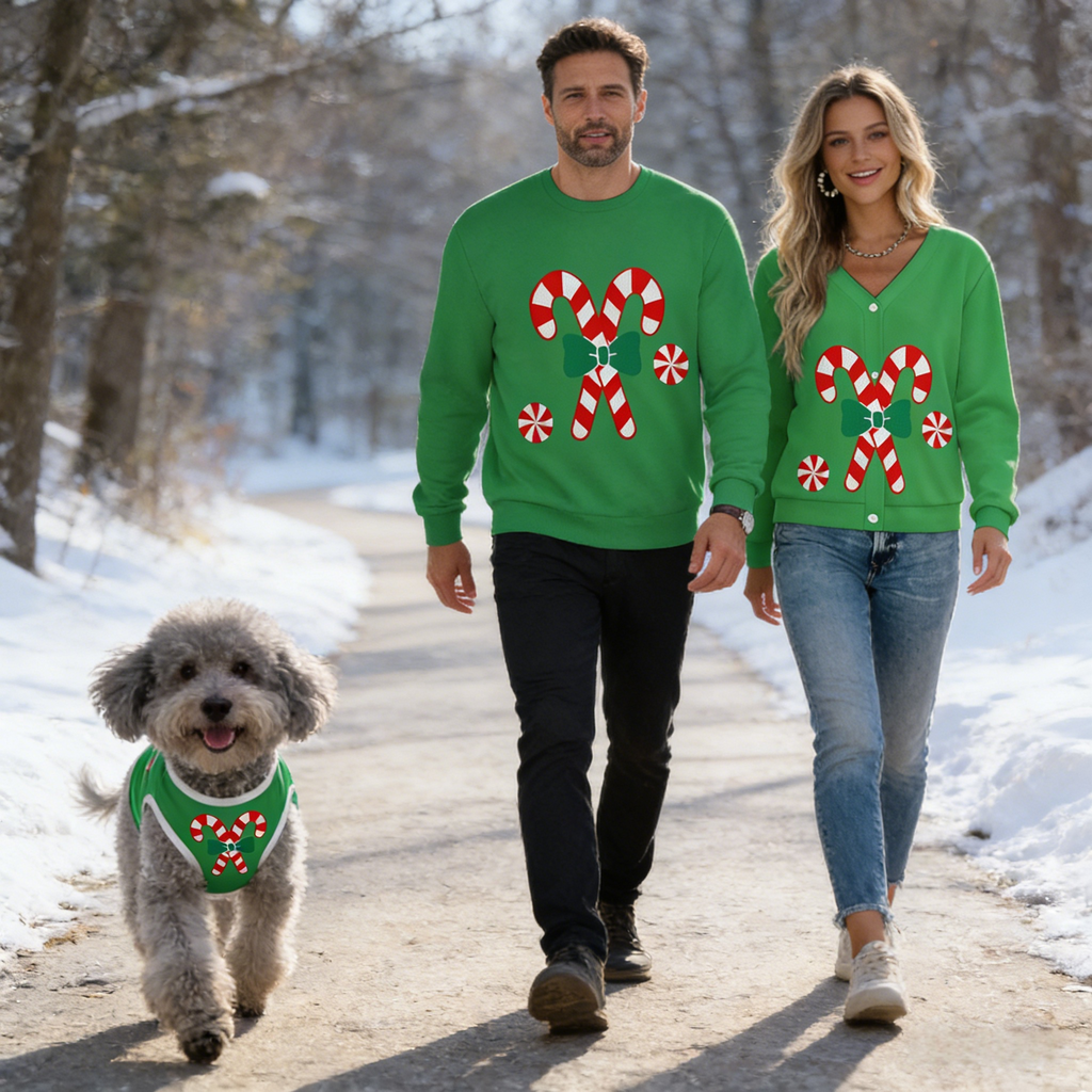 Candy Cane Cheer Matching Sweater