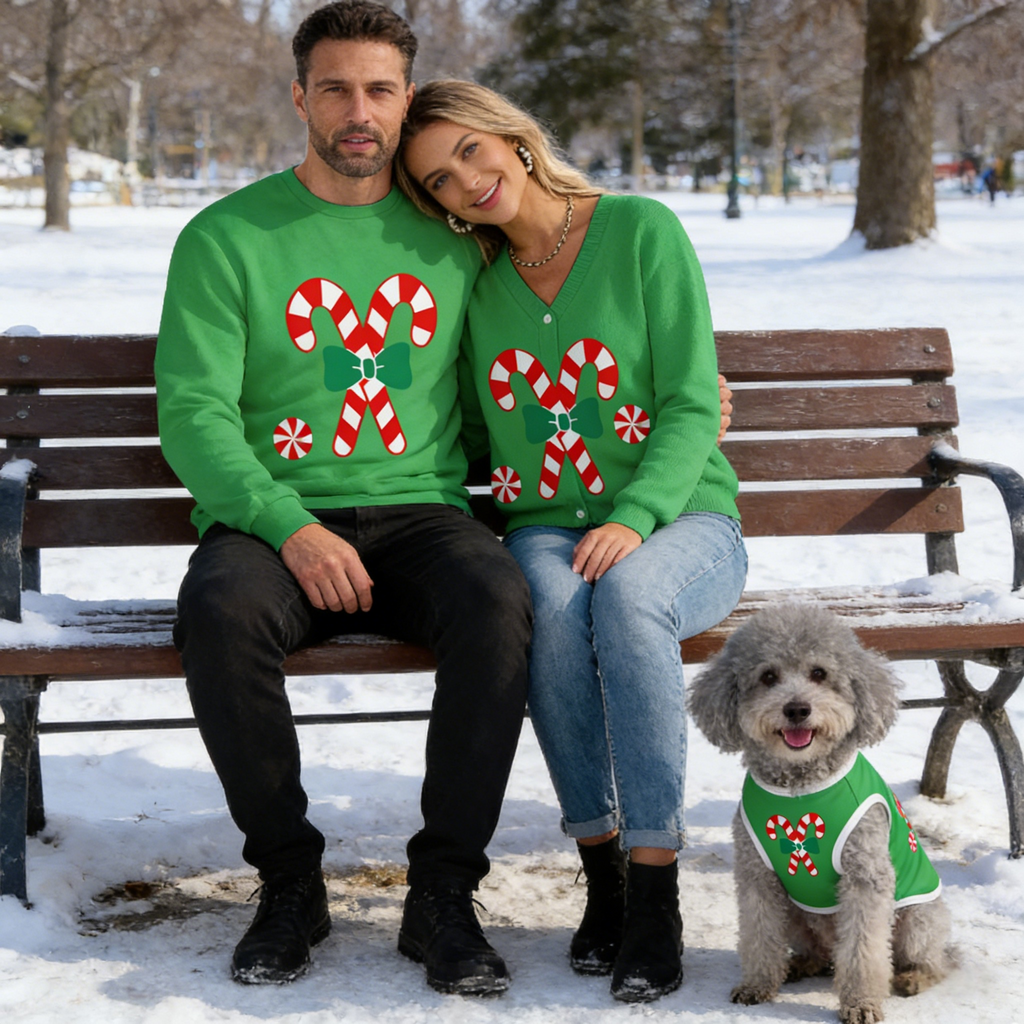 Candy Cane Cheer Matching Sweater
