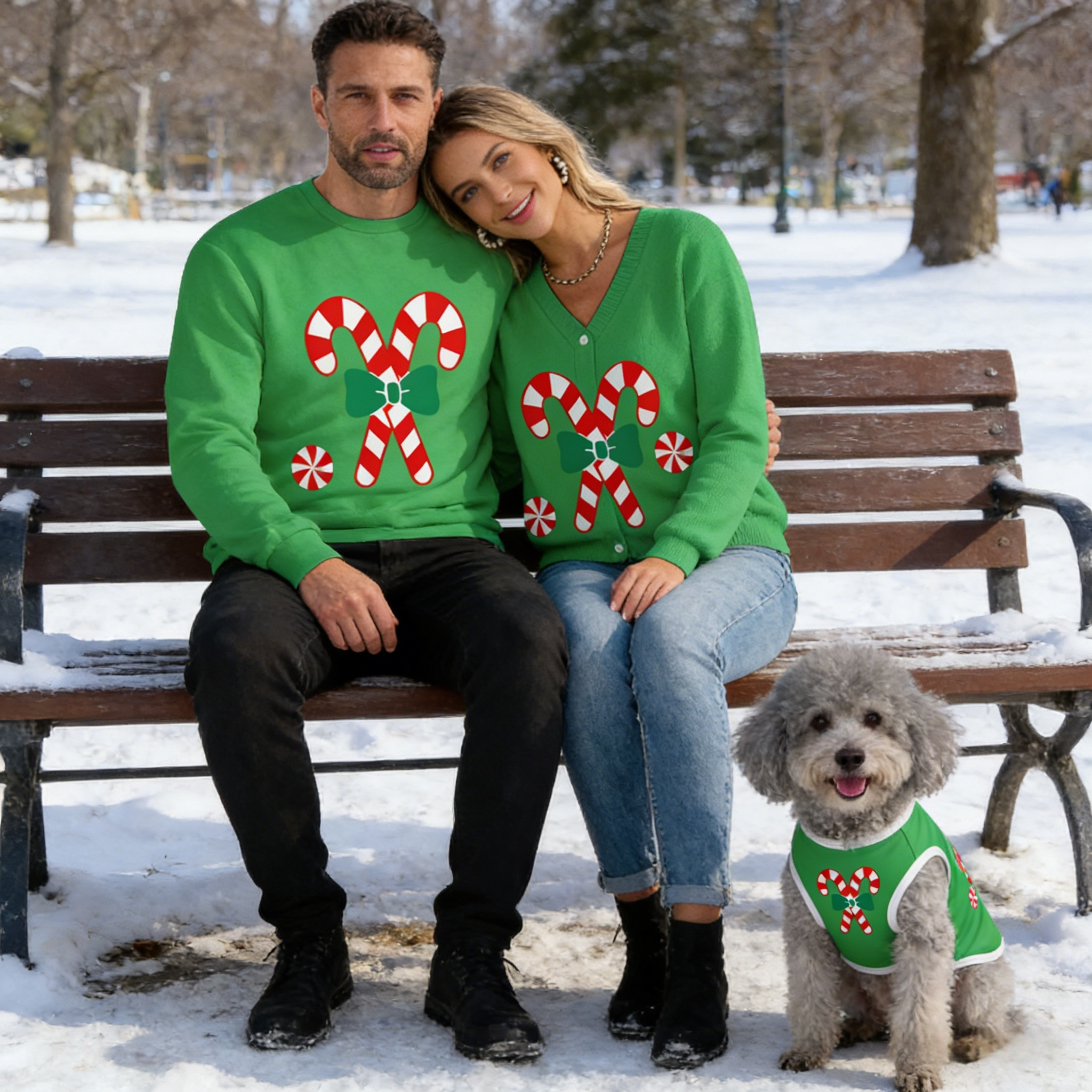 Candy Cane Cheer Matching Sweater