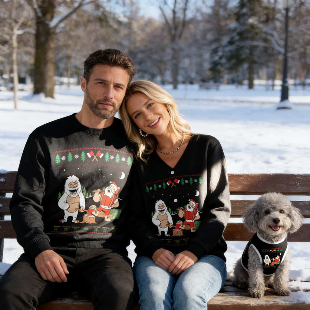 Yeti & Santa Winter Campfire Sweater
