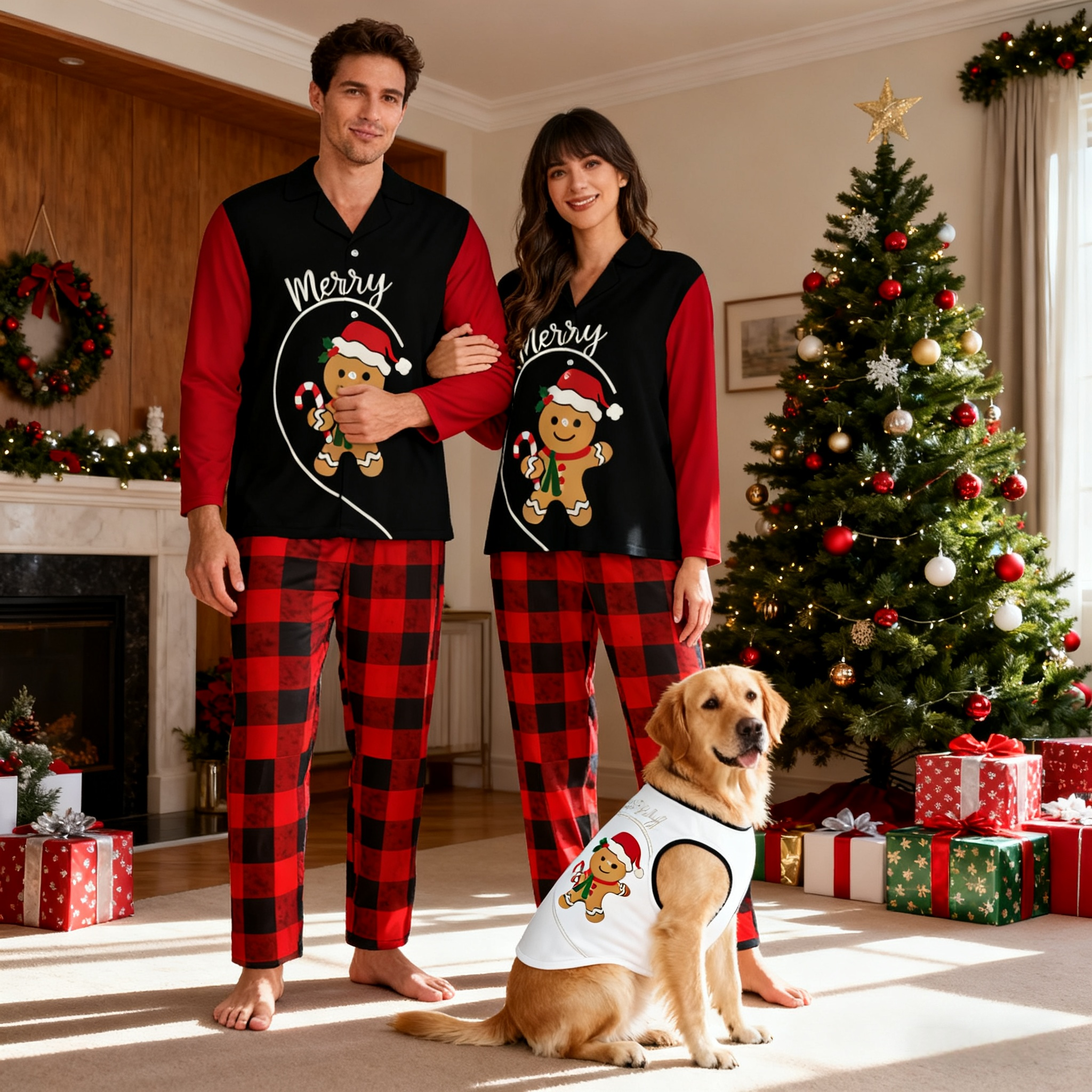Holiday Gingerbread Joy Matching Pajamas