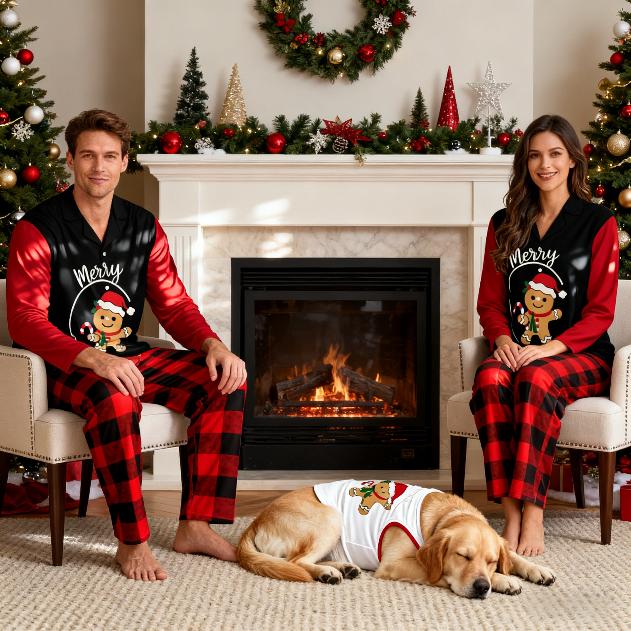 Holiday Gingerbread Joy Matching Pajamas