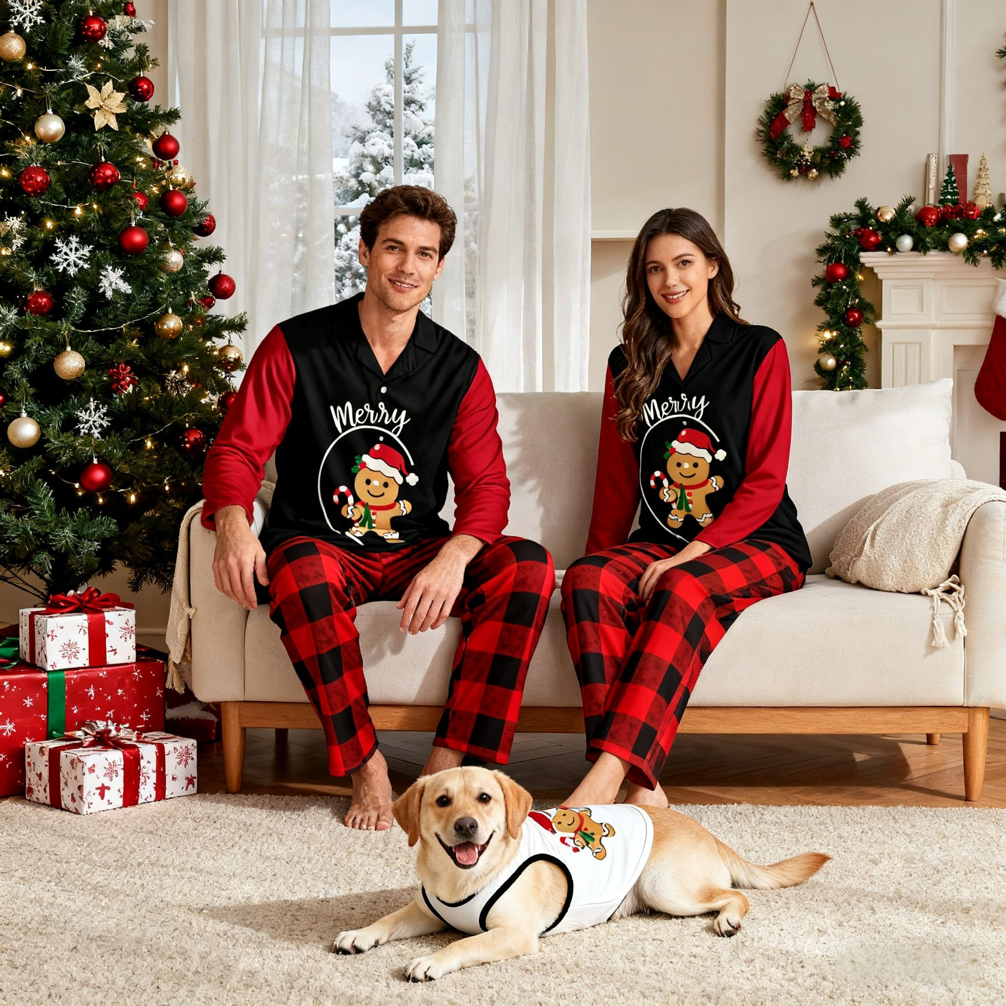 Holiday Gingerbread Joy Matching Pajamas