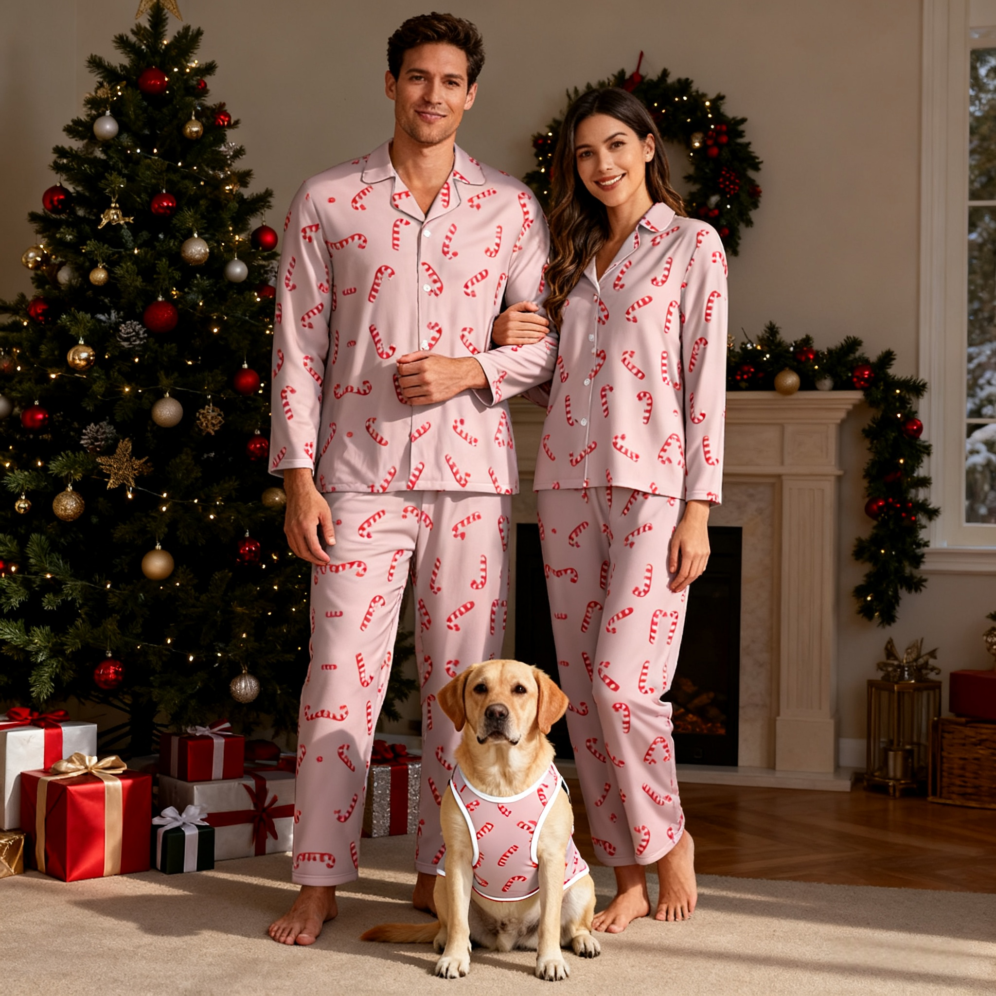 Holiday Candy Cane Fun Matching Pajamas