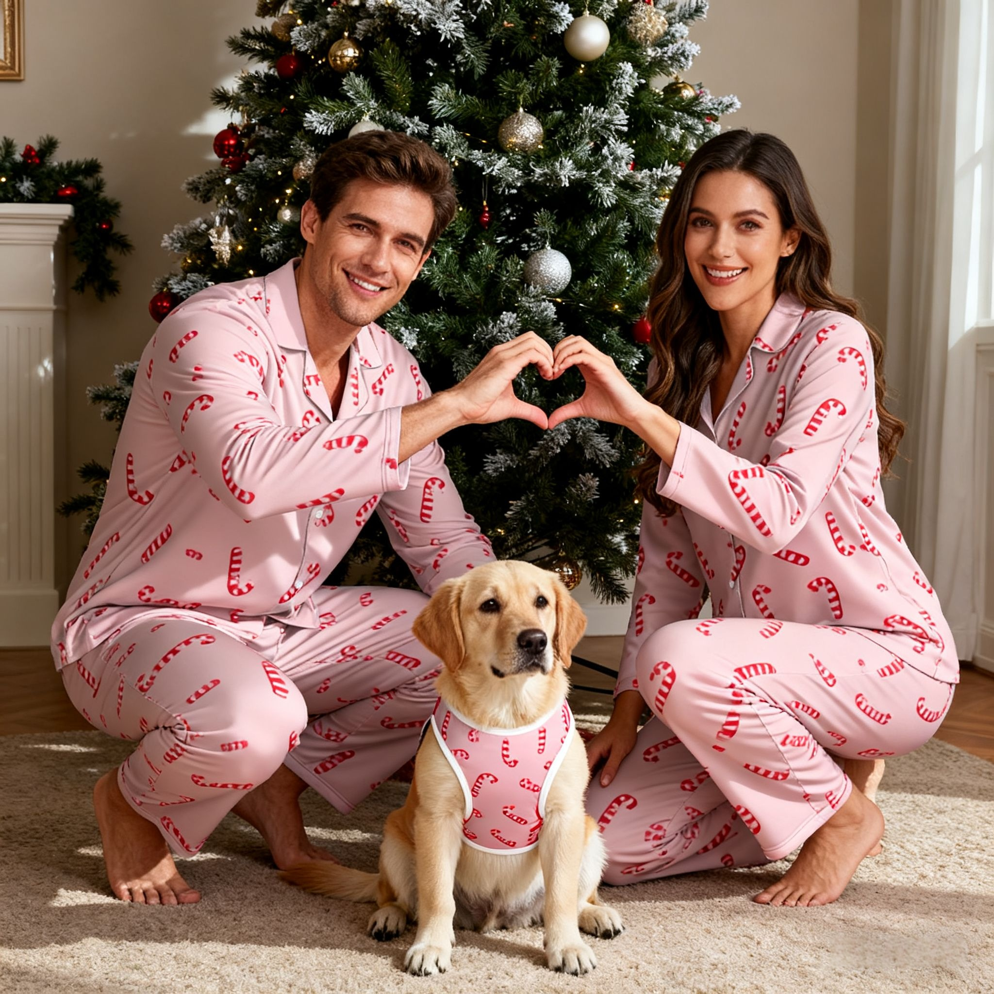 Holiday Candy Cane Fun Matching Pajamas