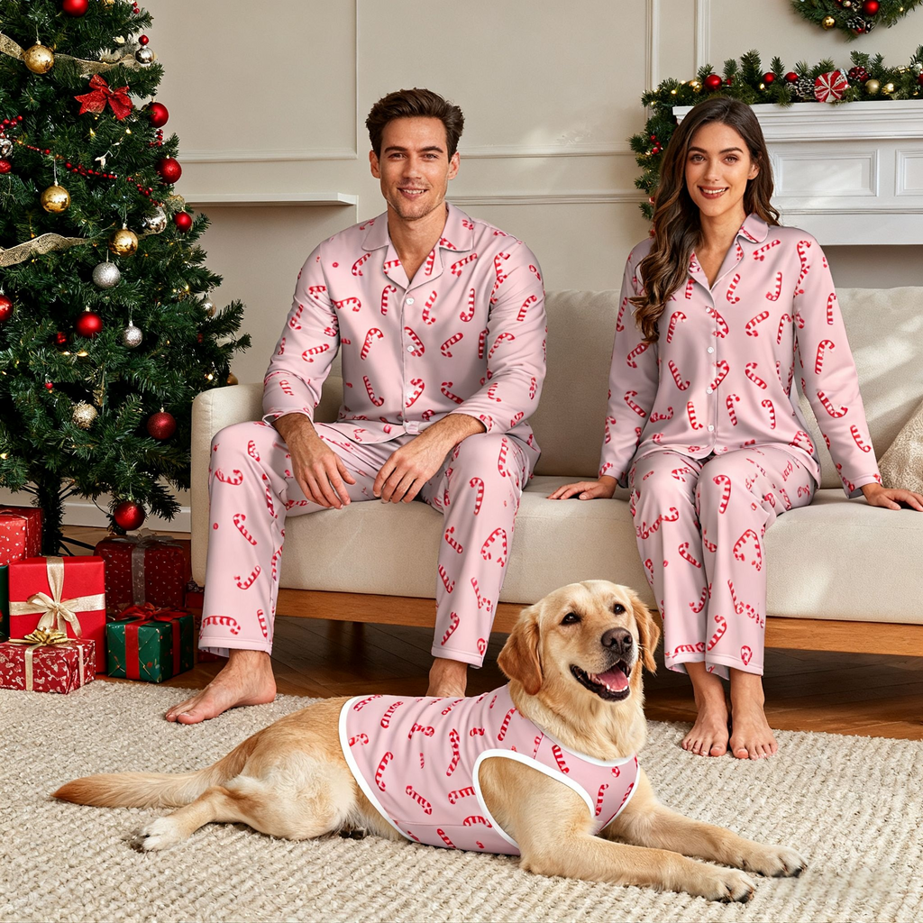 Holiday Candy Cane Fun Matching Pajamas