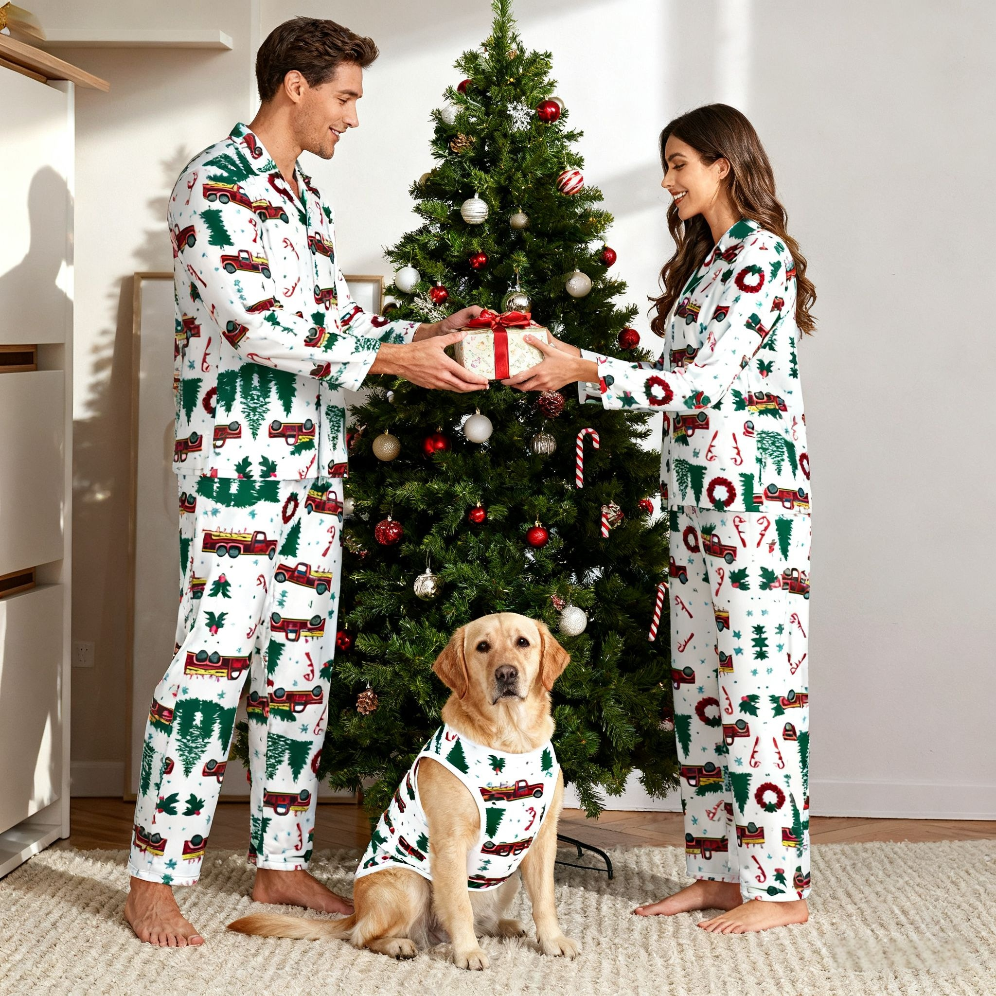Holiday Christmas Truck Matching Pajamas