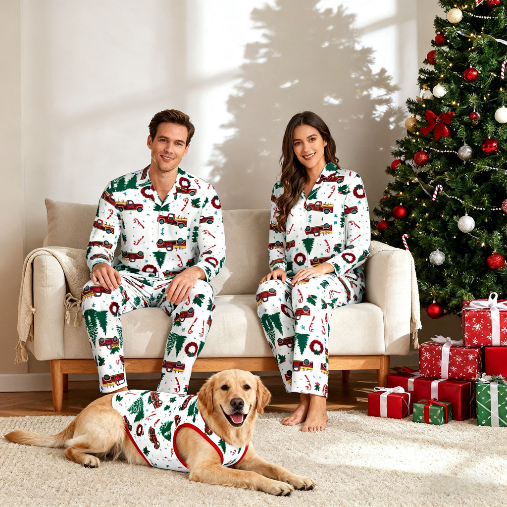 Holiday Christmas Truck Matching Pajamas