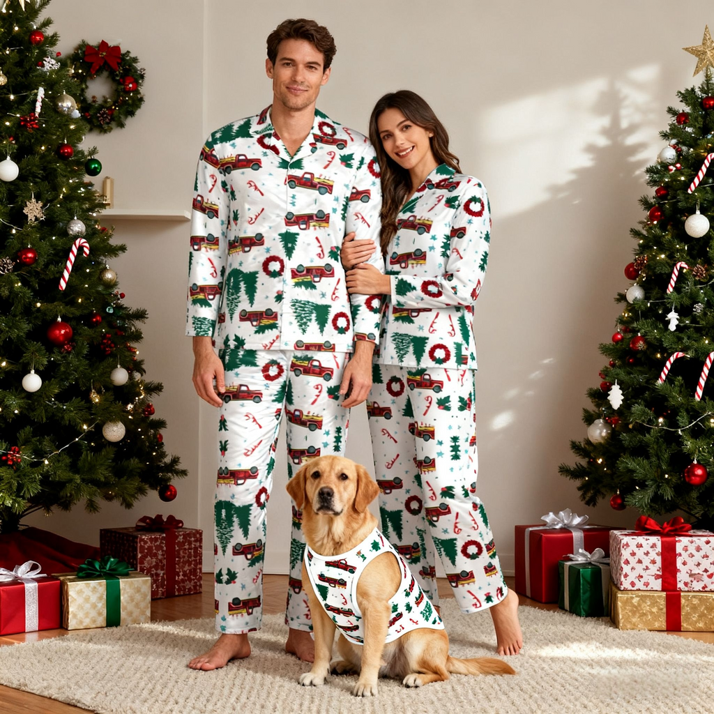 Holiday Christmas Truck Matching Pajamas