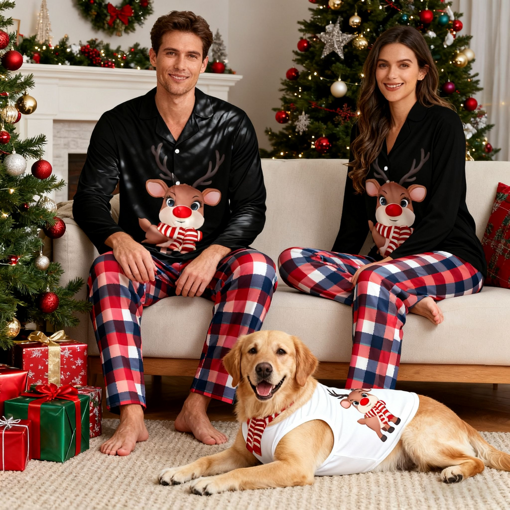 Holiday Rudolph Fun Matching Pajamas