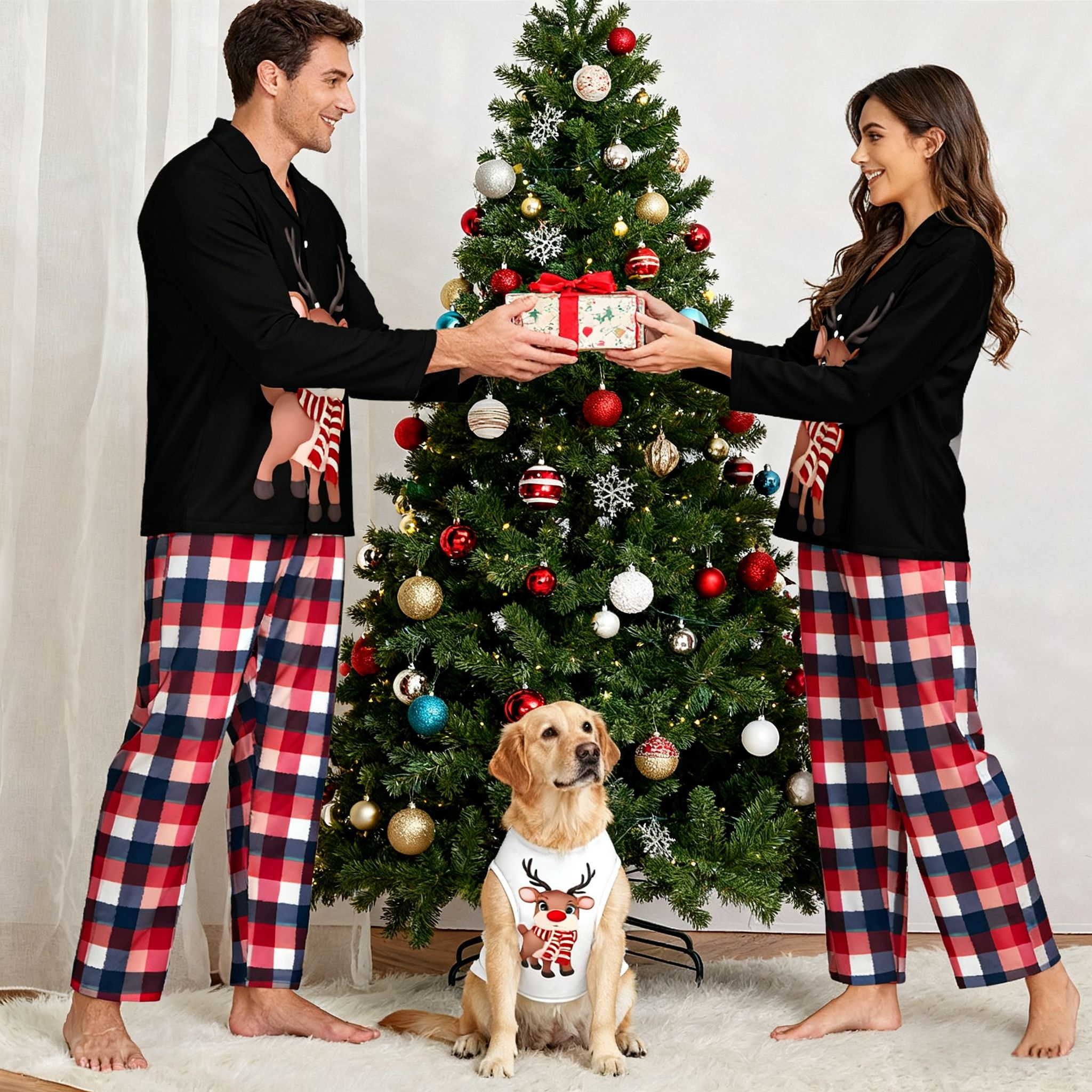 Holiday Rudolph Fun Matching Pajamas