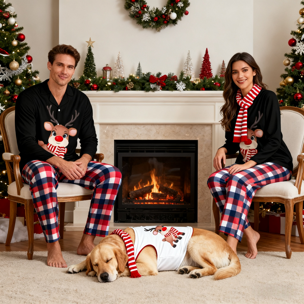 Holiday Rudolph Fun Matching Pajamas