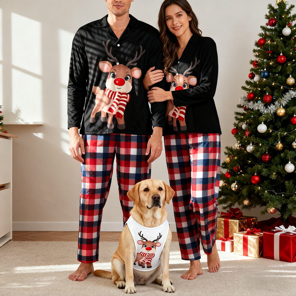 Holiday Rudolph Fun Matching Pajamas