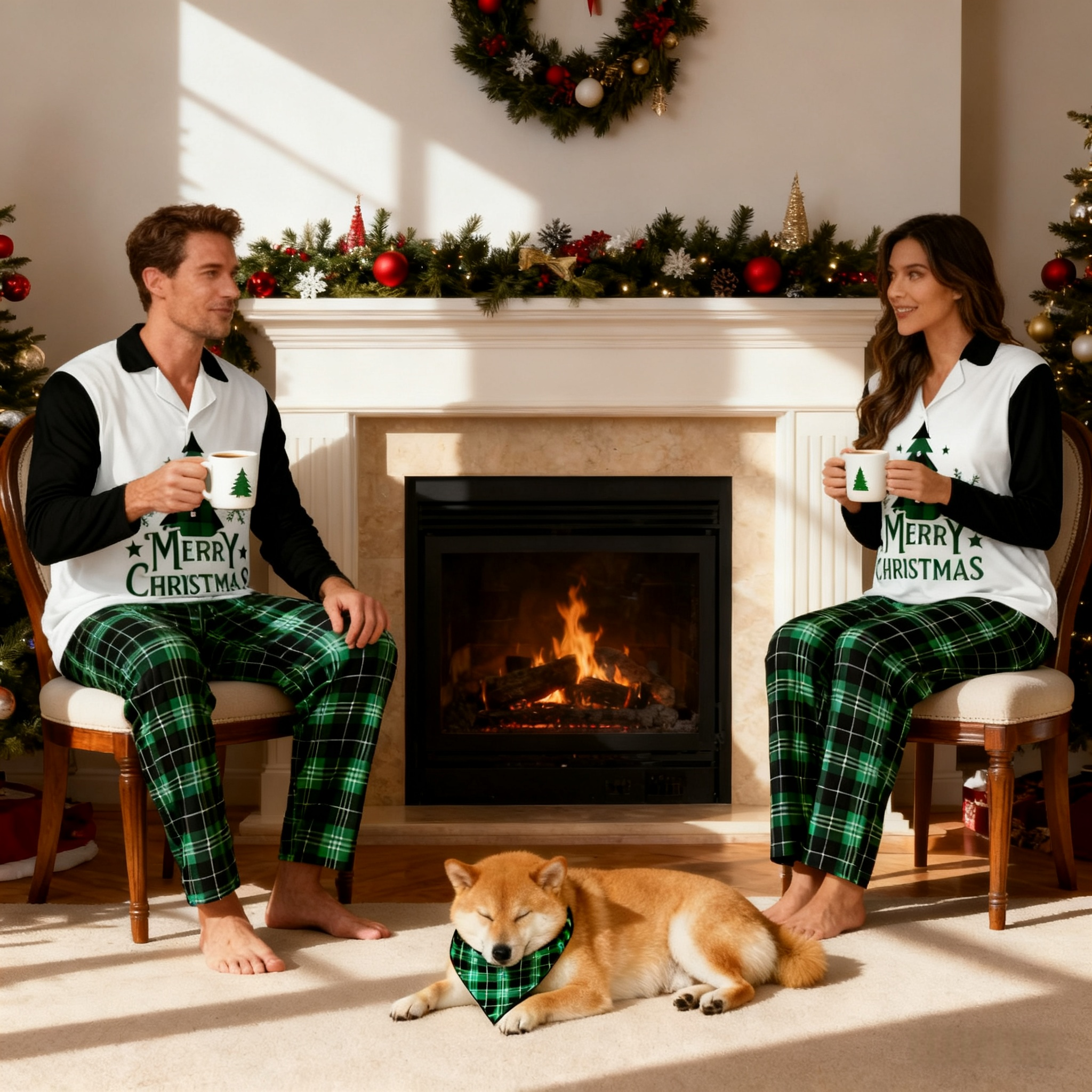 Holiday Green Tree Matching Pajamas