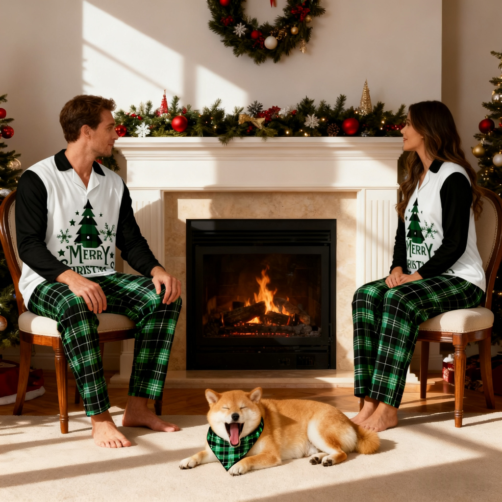 Holiday Green Tree Matching Pajamas