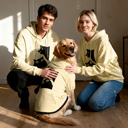 Peekaboo Black Cat Dog Hoodie