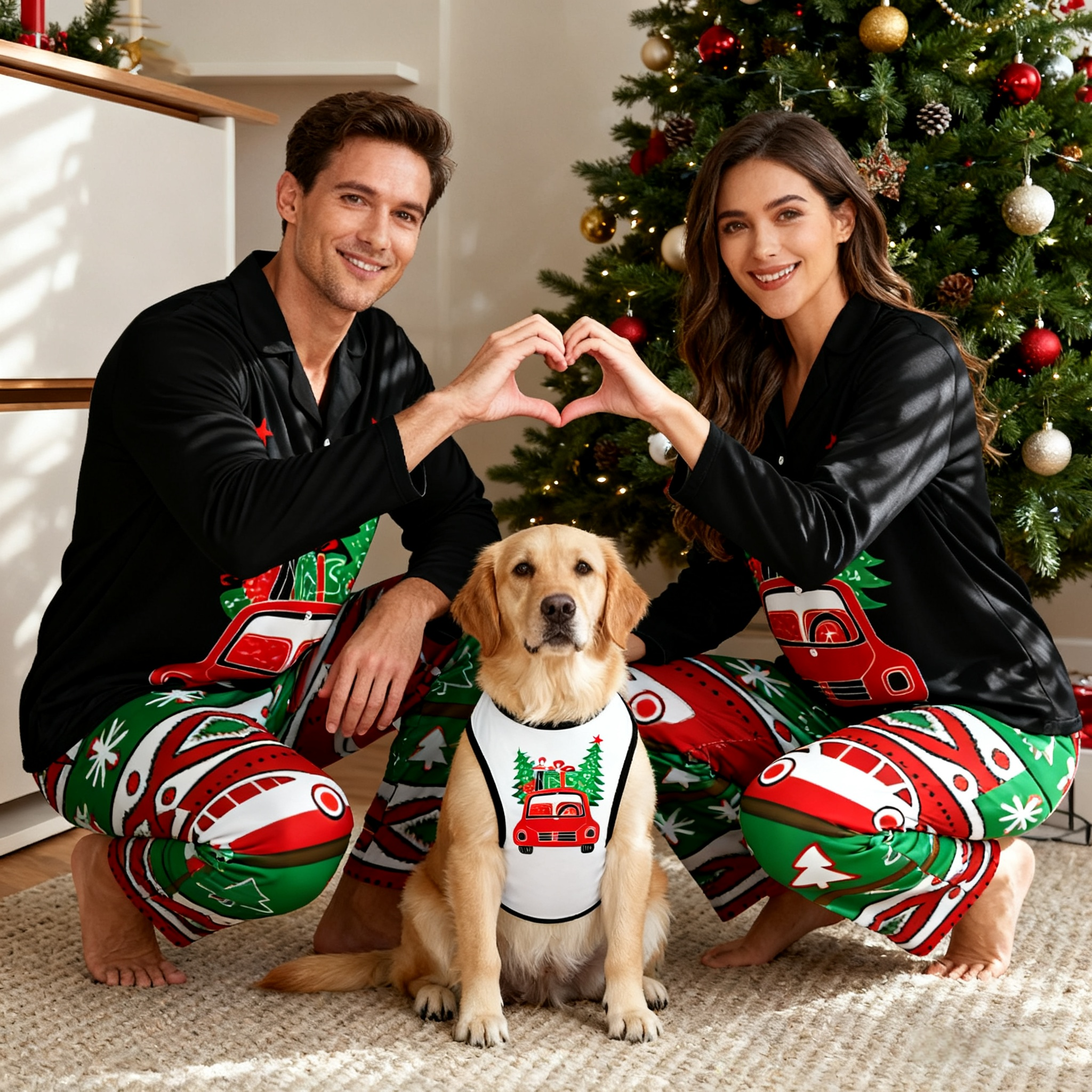 Holiday Jolly Red Truck Matching Pajamas