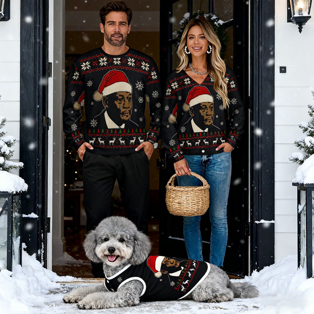 Holiday Santa Portrait Christmas Sweaters