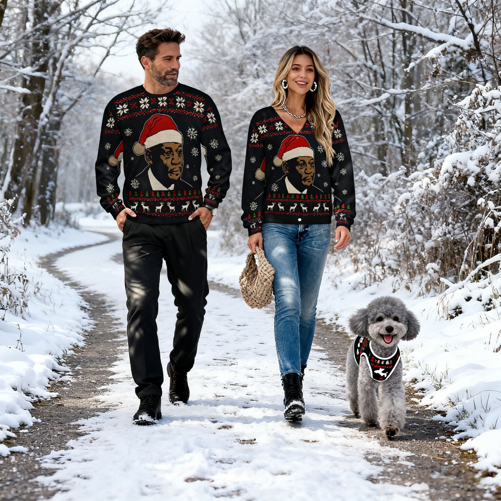 Holiday Santa Portrait Christmas Sweaters