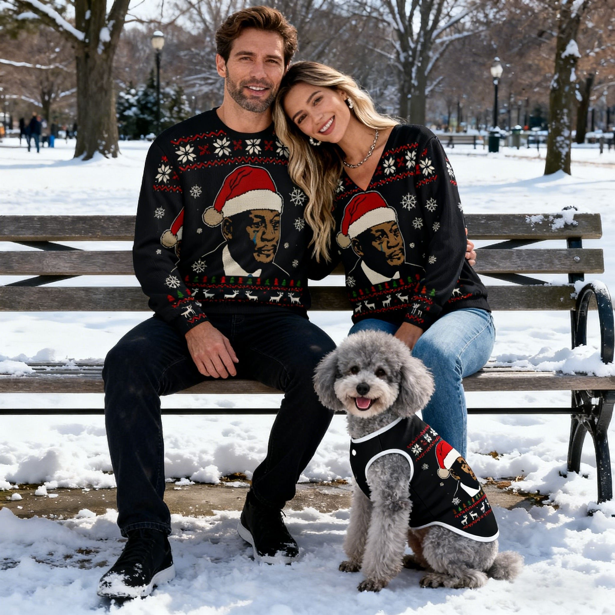 Holiday Santa Portrait Christmas Sweaters