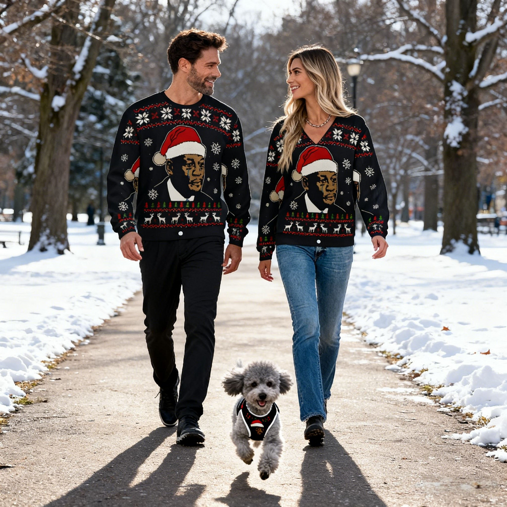 Holiday Santa Portrait Christmas Sweaters