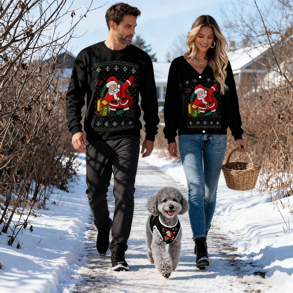 Holiday Dabbing Santa Sweater Set