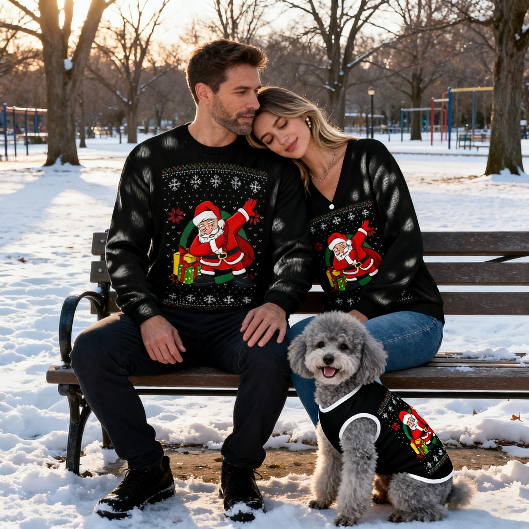 Holiday Dabbing Santa Sweater Set