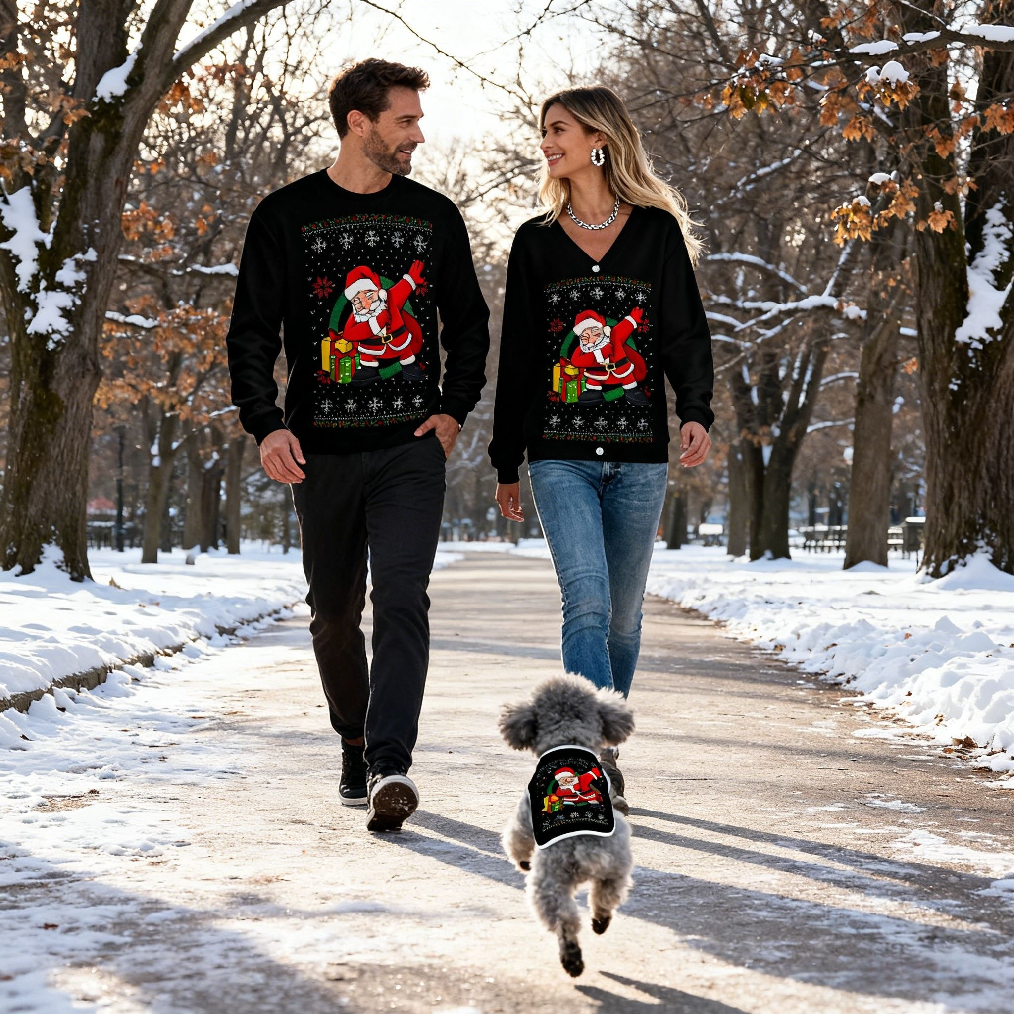 Holiday Dabbing Santa Sweater Set