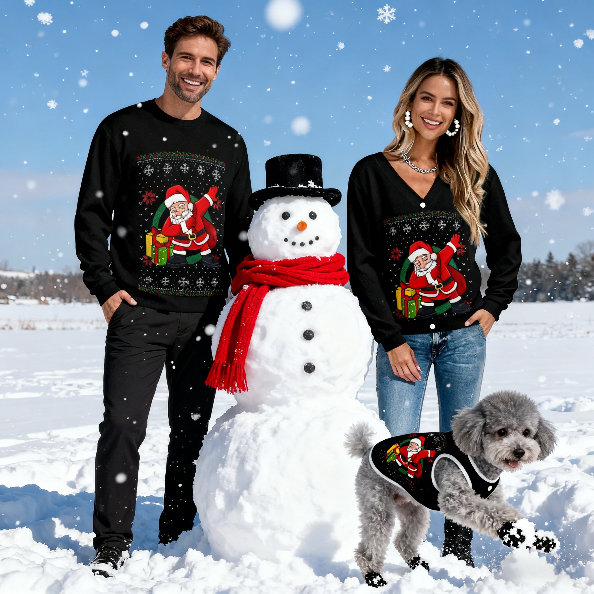 Holiday Dabbing Santa Sweater Set