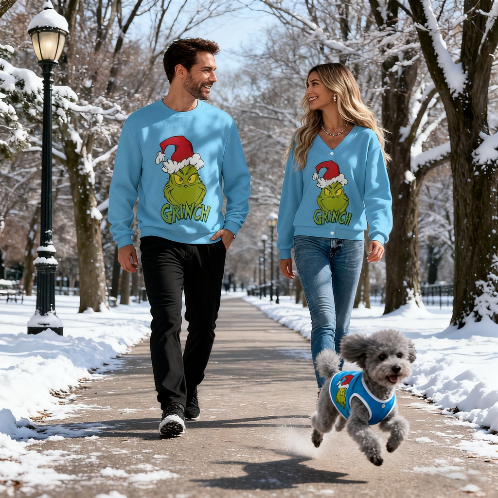 Holiday Grinch Face Christmas Sweater