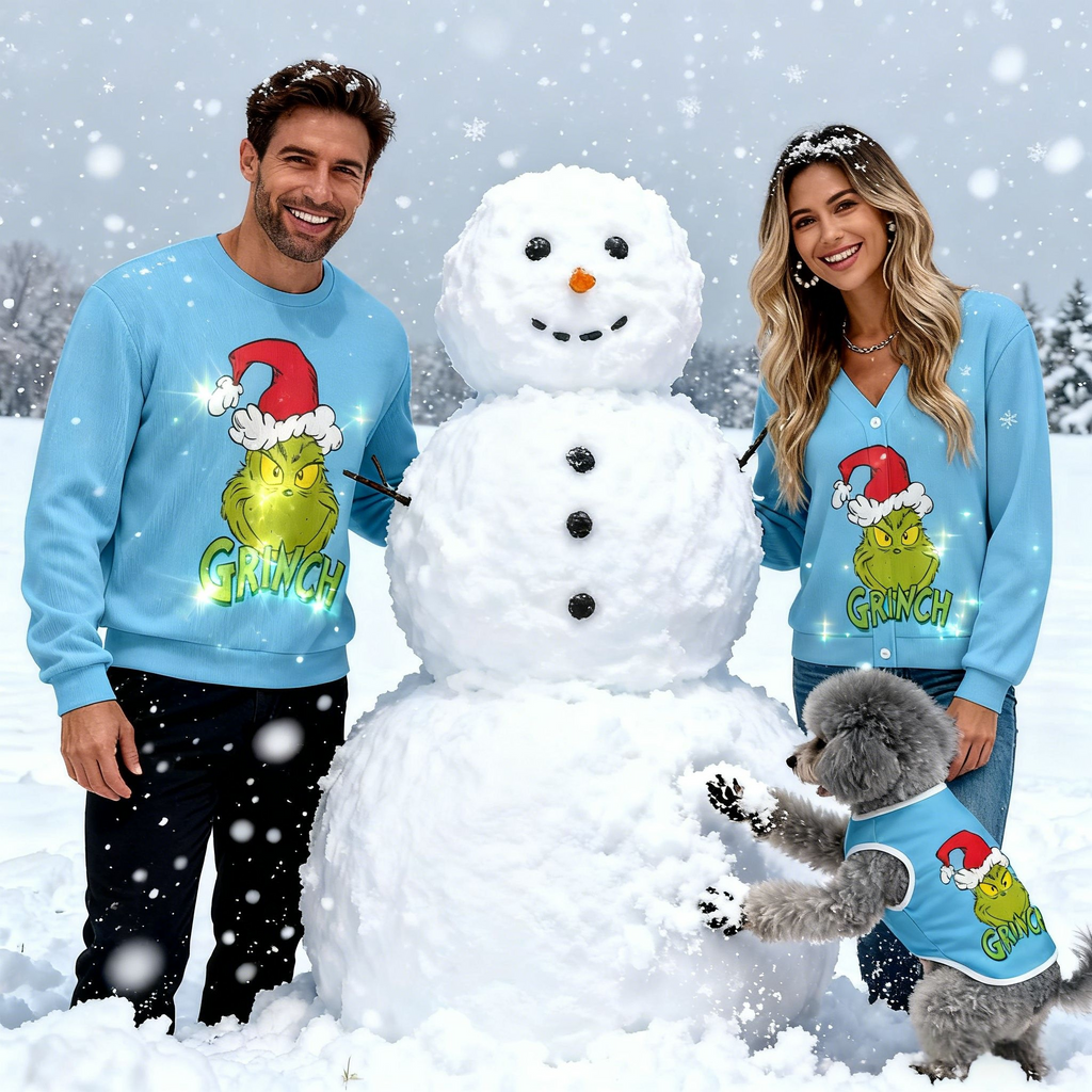 Holiday Grinch Face Christmas Sweater