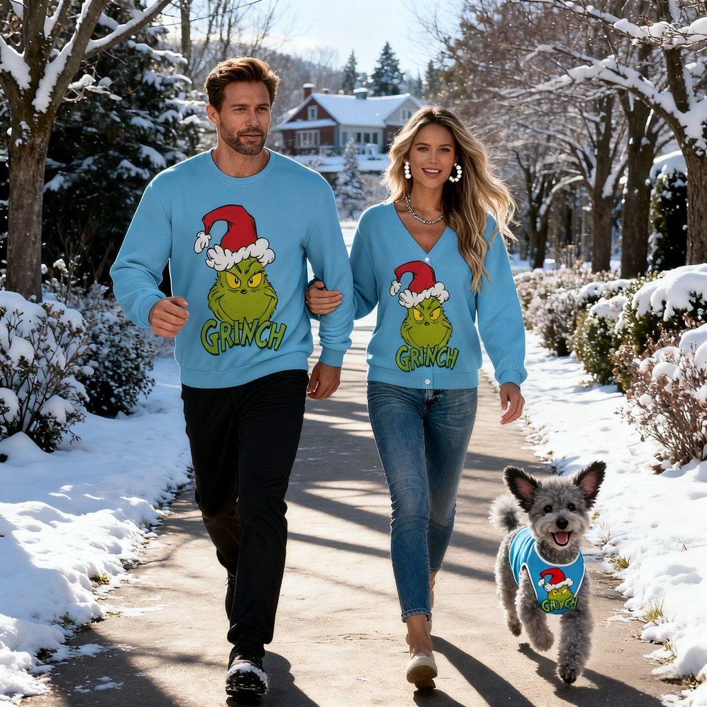 Holiday Grinch Face Christmas Sweater