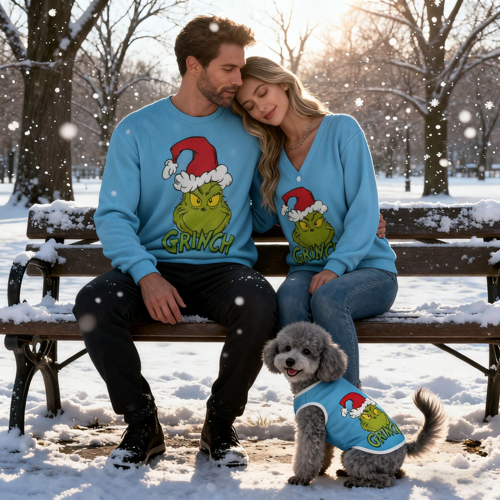 Holiday Grinch Face Christmas Sweater