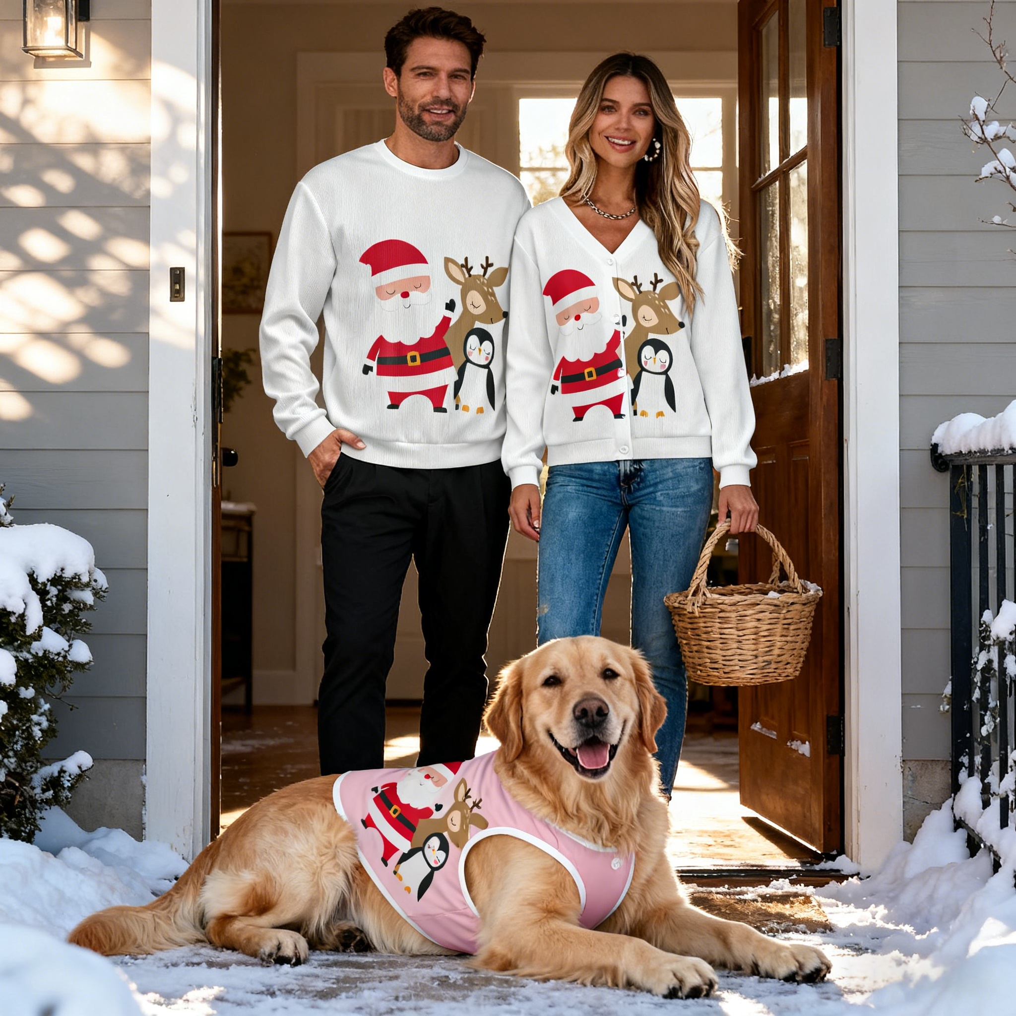 Holiday Santa & Friends Christmas Sweaters