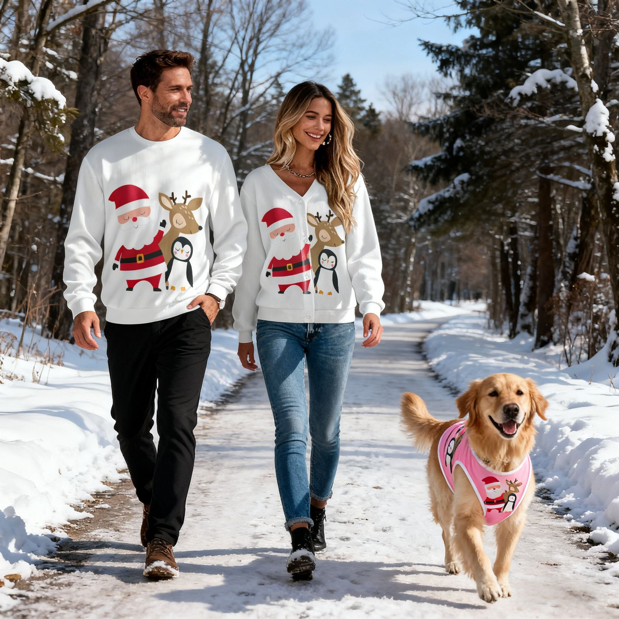 Holiday Santa & Friends Christmas Sweaters