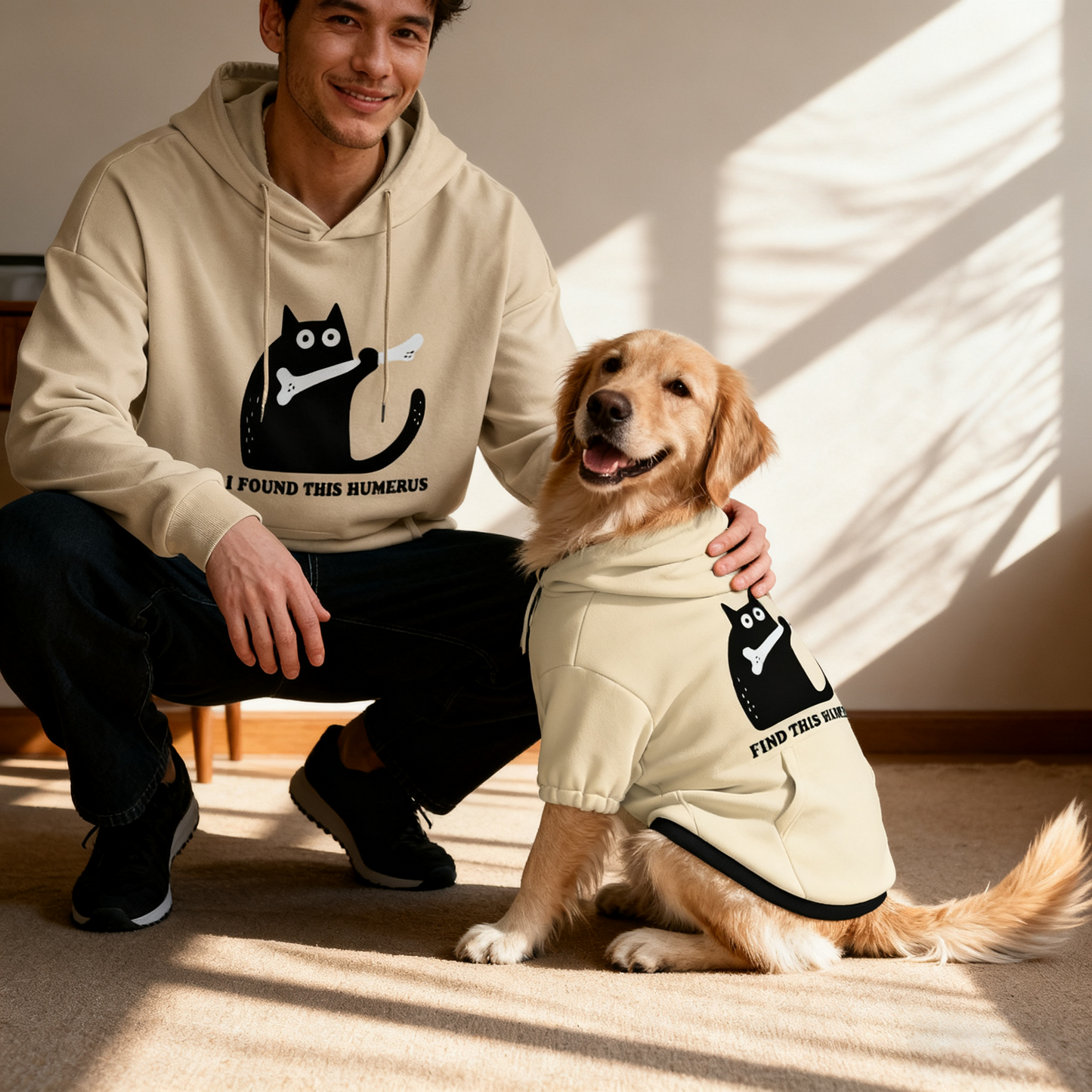Black Cat Bone Dog Hoodie