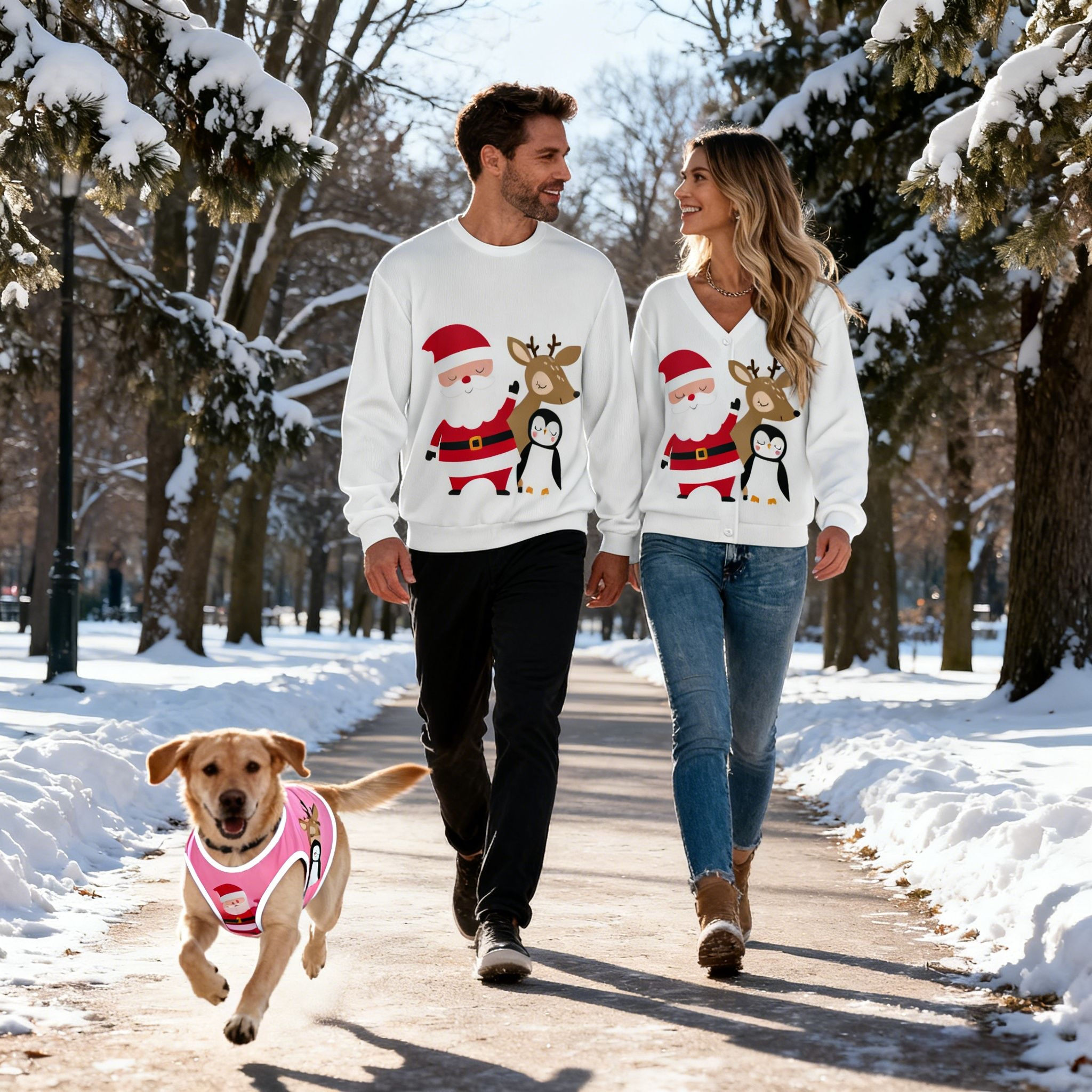 Holiday Santa & Friends Christmas Sweaters