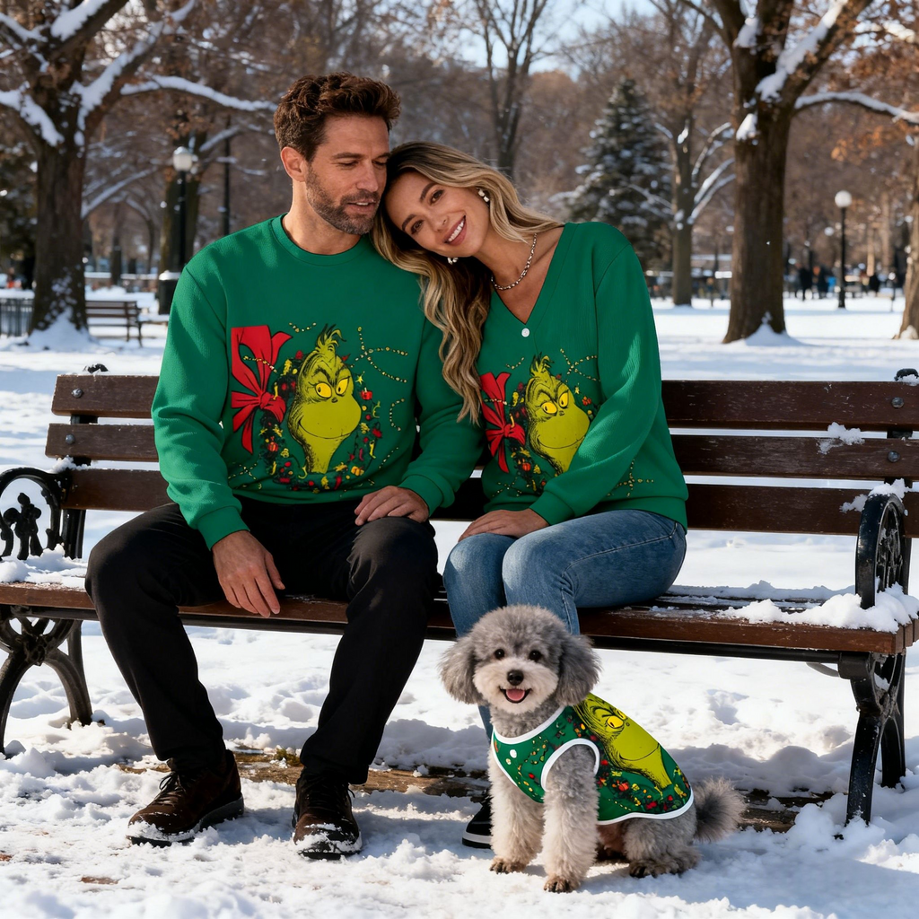 Holiday Grinch Wreath Sweater