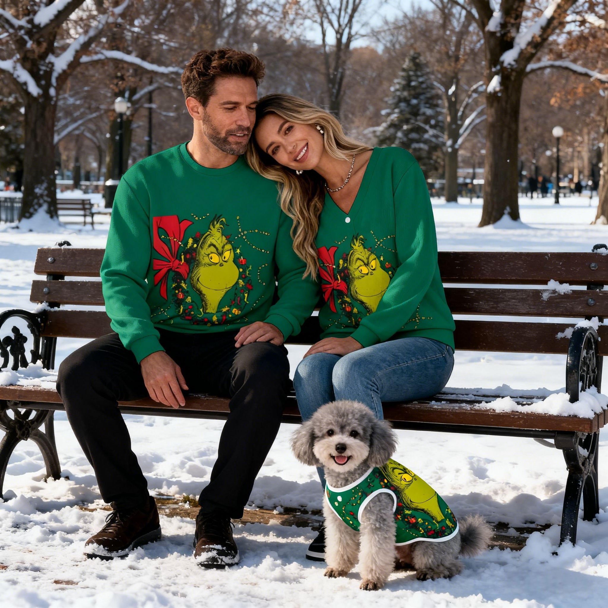 Holiday Grinch Wreath Sweater