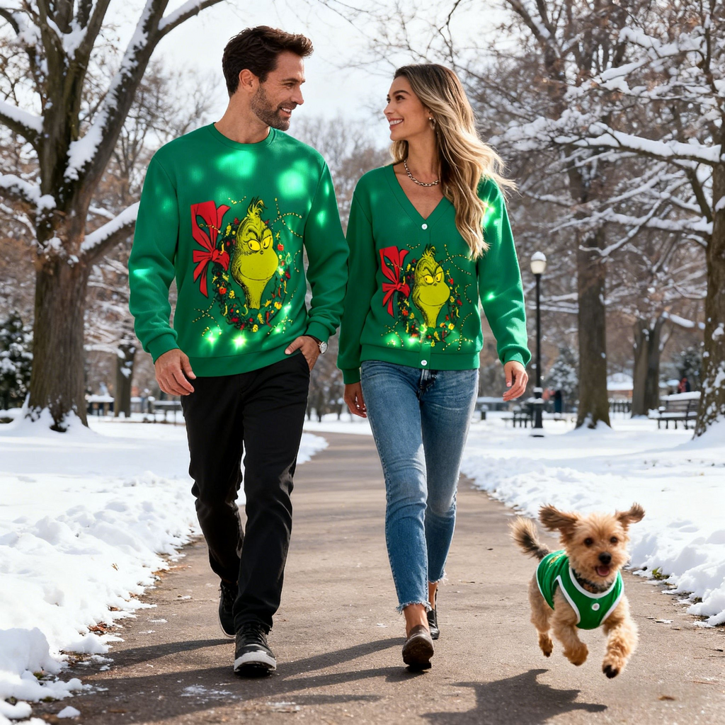 Holiday Grinch Wreath Sweater