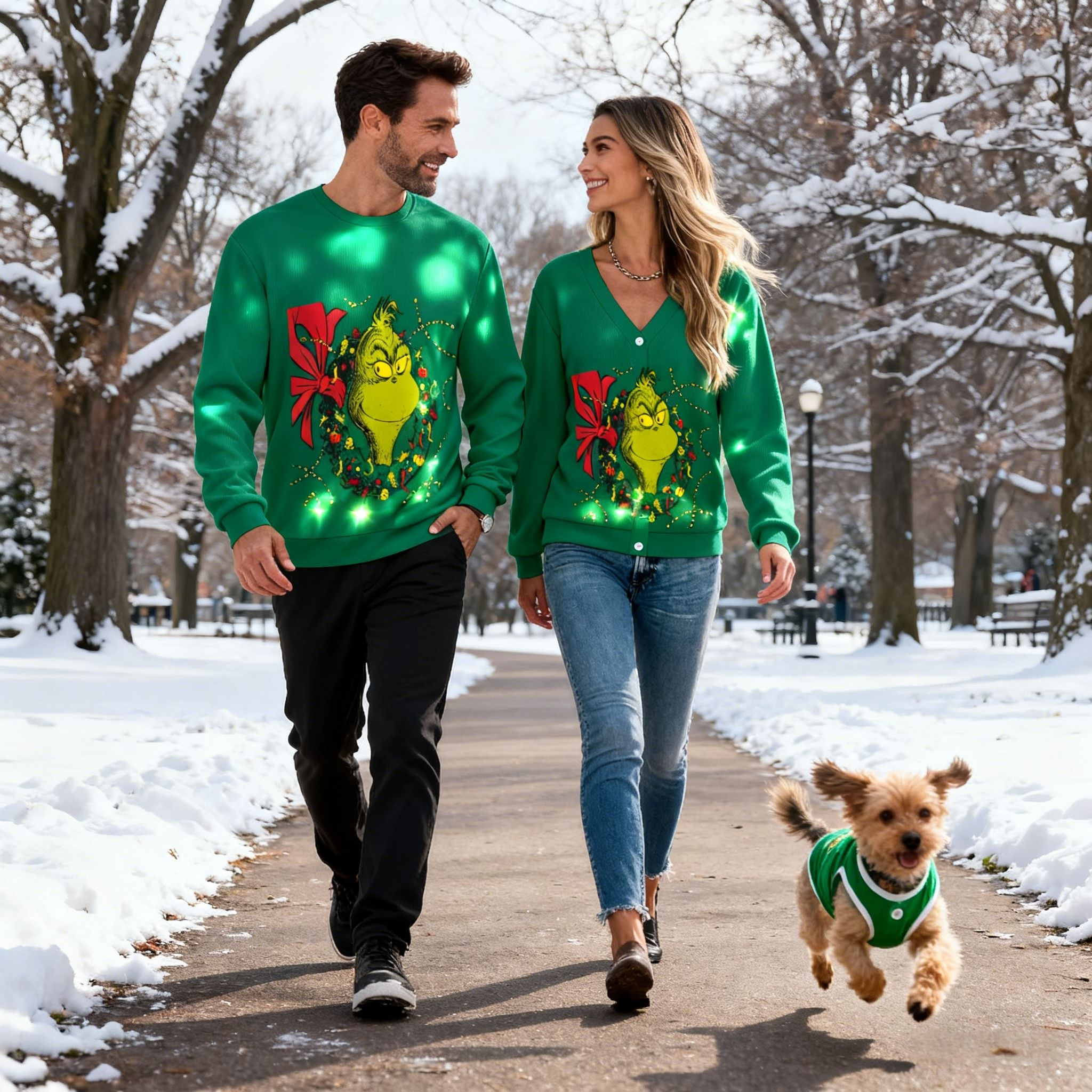 Holiday Grinch Wreath Sweater