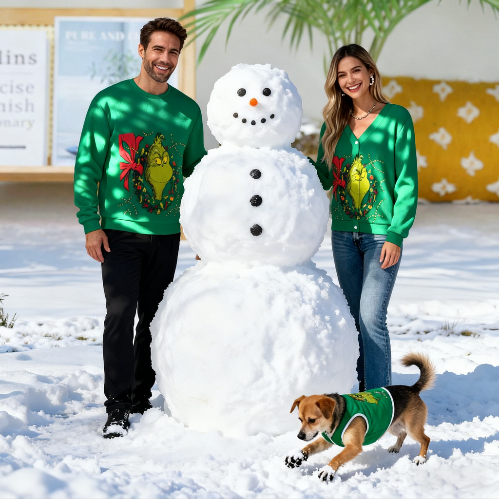 Holiday Grinch Wreath Sweater